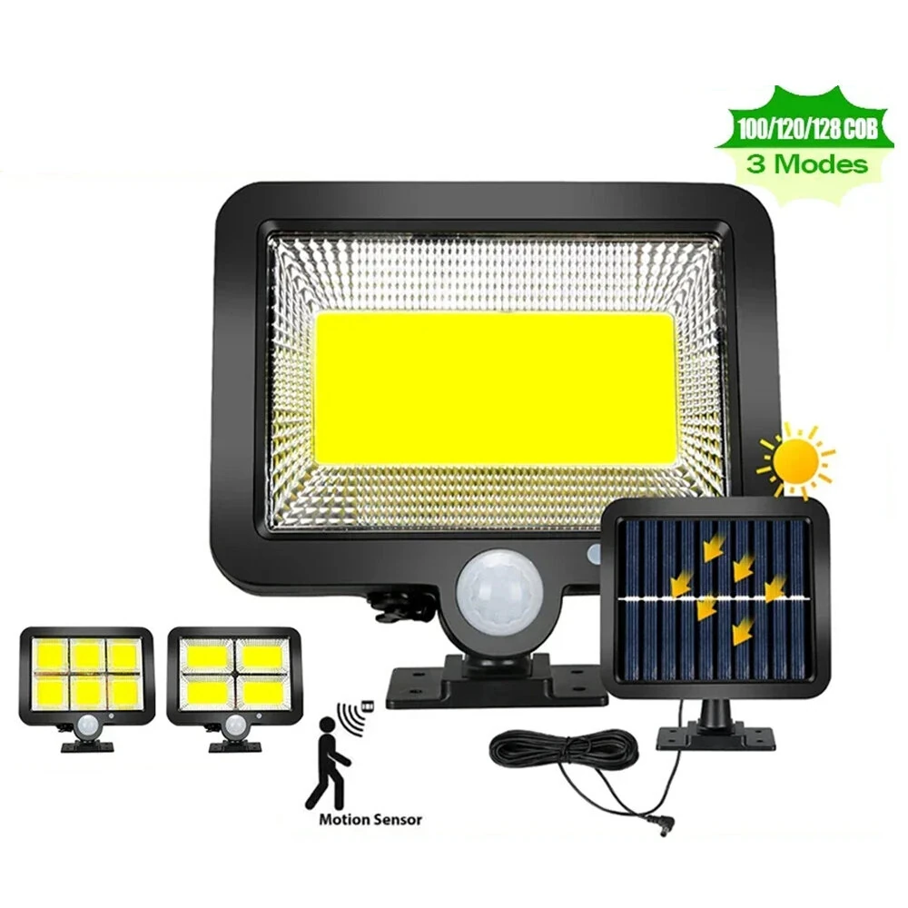 100/120/128COB Solar Lights Outdoor Split Wall Lamp 3 Modes Waterproof Motion Sensor Street Light for Home Garden Landscape (image for) 100/120/128COB Solar Lights Outdoor Split Wall Lamp 3 Modes Waterproof Motion Sensor Street Light for Home Garden Landscape